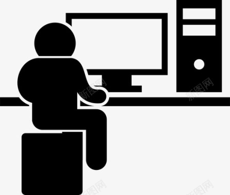 儿童玩电脑游戏儿童互联网图标图标