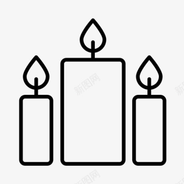 蜡烛降临圣诞节图标图标