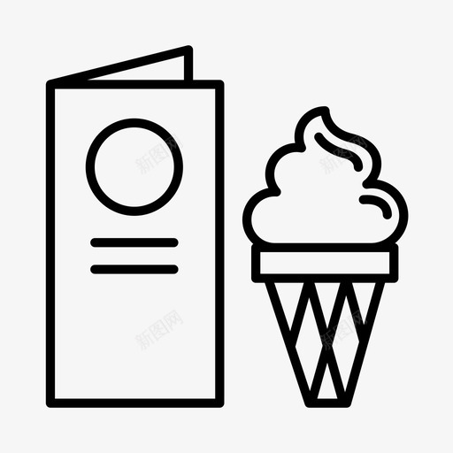 甜点菜单咖啡厅餐厅图标svg_新图网 https://ixintu.com 冰淇淋 咖啡厅 甜点菜单 食物 餐厅