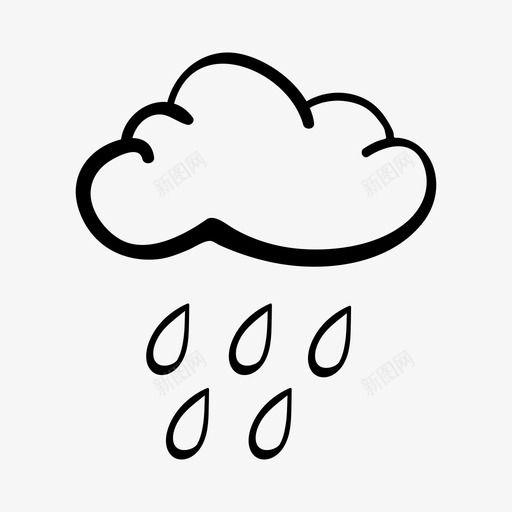 雨云雨滴图标svg_新图网 https://ixintu.com 云 天气 手绘天气 雨 雨滴