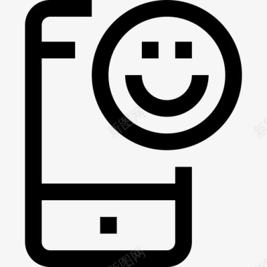 智能手机设备微笑图标图标