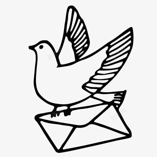 信鸽鸽子邮件图标svg_新图网 https://ixintu.com 信鸽 手绘 邮件 鸽子