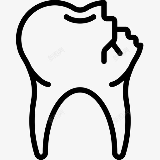 裂牙洞牙图标svg_新图网 https://ixintu.com 医学图标 洞 牙 臼齿 裂牙