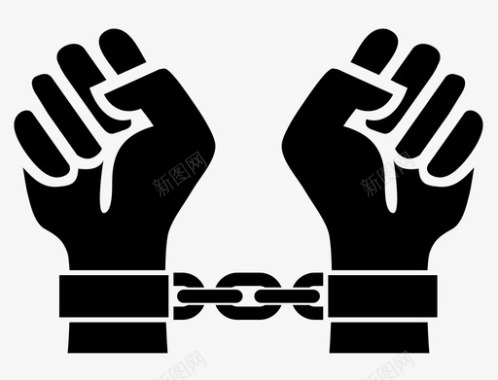 囚犯锁链手铐图标图标