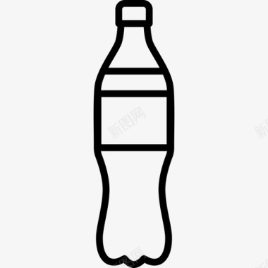 塑料瓶饮料和食品边界颜色图标图标