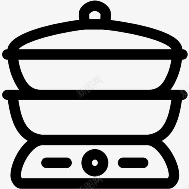 蒸锅烹饪厨房图标图标