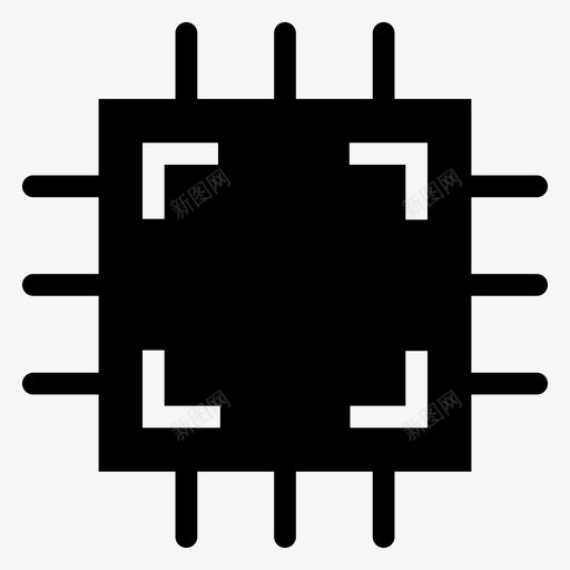 芯片商业cpu图标svg_新图网 https://ixintu.com cpu 商业 处理器 微芯片 科学符号图标 芯片