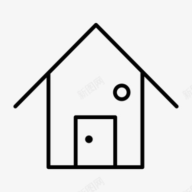 带烟囱的房子建筑物住宅图标图标