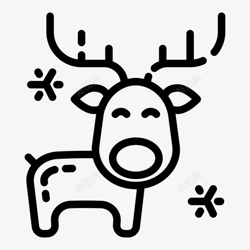 鹿圣诞节礼物图标svg_新图网 https://ixintu.com 圣诞老人 圣诞节 新年 礼物 鹿
