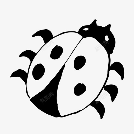 瓢虫昆虫自然图标svg_新图网 https://ixintu.com 昆虫 瓢虫 素描 素描图标 自然