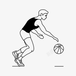 篮球比赛标志球员球篮球图标高清图片