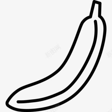 香蕉水果饮料和食物边界颜色图标图标