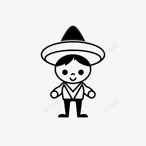 墨西哥男孩孩子洋娃娃图标svg_新图网 https://ixintu.com 墨西哥 墨西哥男孩 孩子 洋娃娃 罩衫