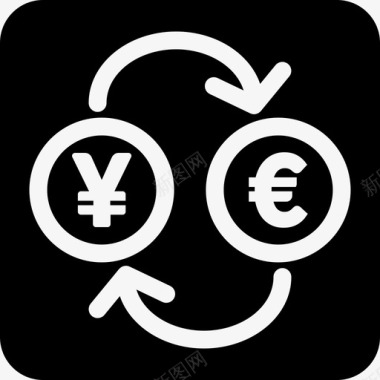 日元兑欧元货币兑换欧元兑日元图标图标