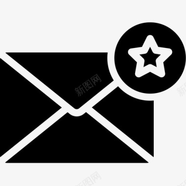 星型电子邮件信封信件图标图标