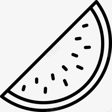 西瓜饮料和食品边界颜色图标图标