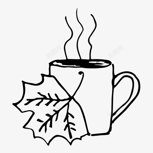 杯子秋天咖啡图标svg_新图网 https://ixintu.com 咖啡 杯子 秋天 素描 素描图标 茶