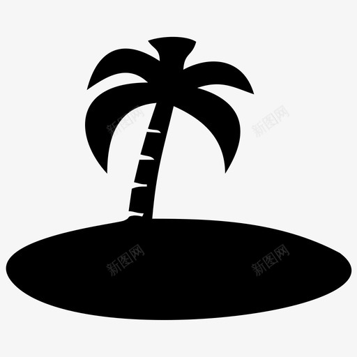 椰子树海滩岛图标svg_新图网 https://ixintu.com 岛 椰子树 海滩
