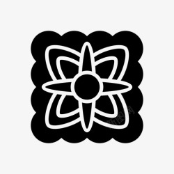 中秋装饰品月饼节花图标高清图片