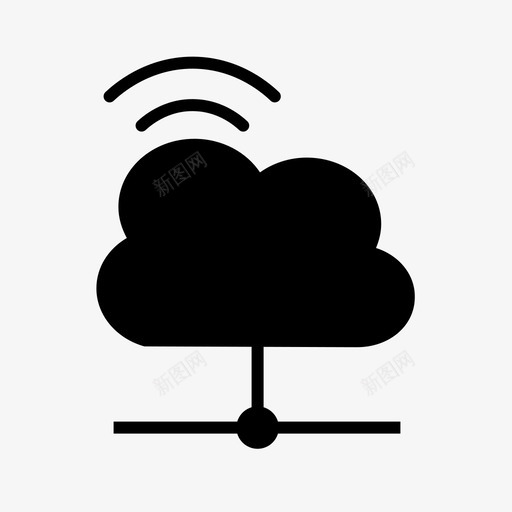 云存储云计算云上传图标svg_新图网 https://ixintu.com saas wifi 云上传 云存储 云计算 数据存储 网络和通信填充
