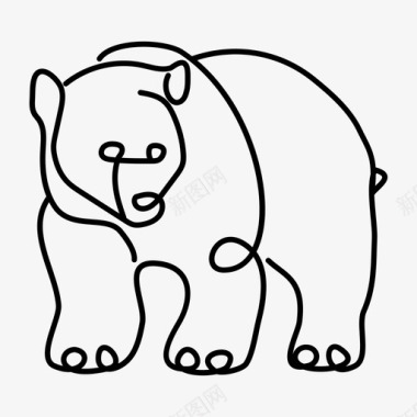 熊动物手绘图标图标