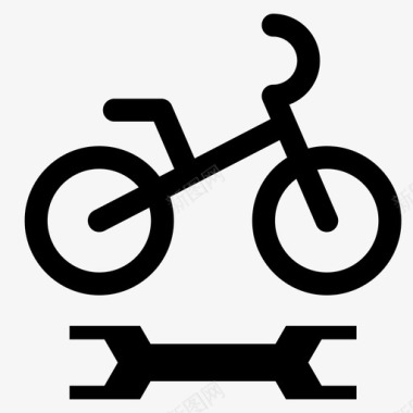 自行车修理自行车扳手工具图标图标