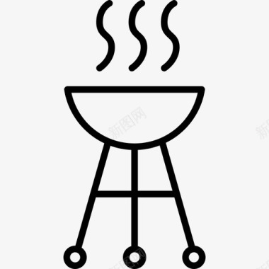 花园烧烤饮料和食物边界颜色图标图标
