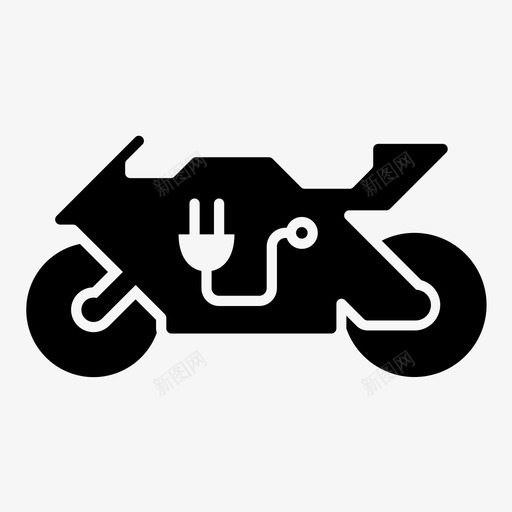 电动摩托车电力能源图标svg_新图网 https://ixintu.com 可再生能源 可持续发展 电力 电动摩托车 能源