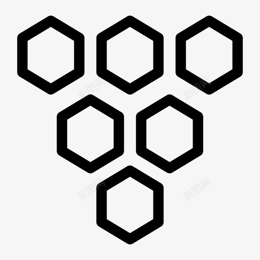 标准六边形蜂窝式图标svg_新图网 https://ixintu.com 标准六边形蜂窝式