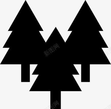 松树森林木材图标图标