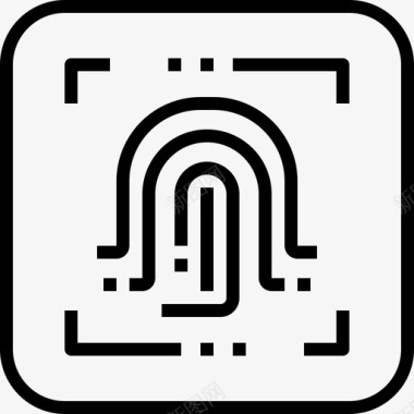 指纹扫描保护安全图标图标