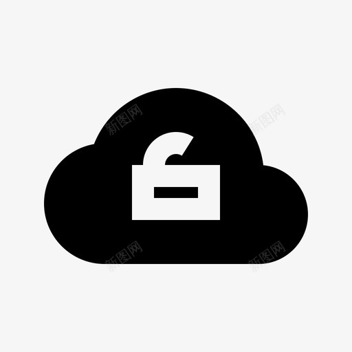 解锁云保护安全图标svg_新图网 https://ixintu.com 保护 安全 安全防护webgrid 解锁云