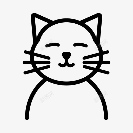 微笑的猫快乐的猫小猫图标svg_新图网 https://ixintu.com 宠物 小猫 微笑的猫 快乐的猫 睡觉的猫