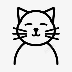 睡觉流口水的猫微笑的猫快乐的猫小猫图标高清图片