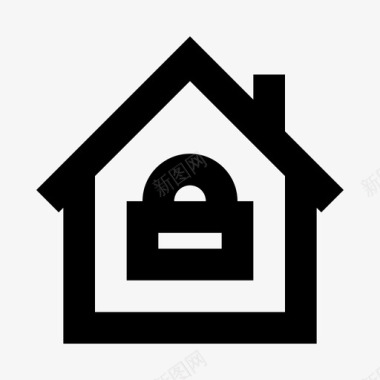 上锁的房子保护安全图标图标