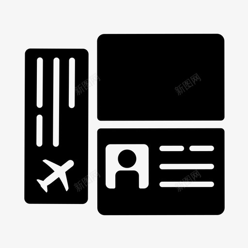 机票和护照登机牌证件图标svg_新图网 https://ixintu.com 旅行 旅行填充套 机票和护照 登机牌 证件 身份证