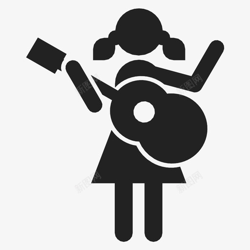 吉他女孩音乐家图标svg_新图网 https://ixintu.com 人 吉他 女人 女孩 歌手 音乐家