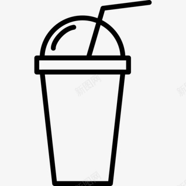 奶昔饮料和食物边界颜色图标图标