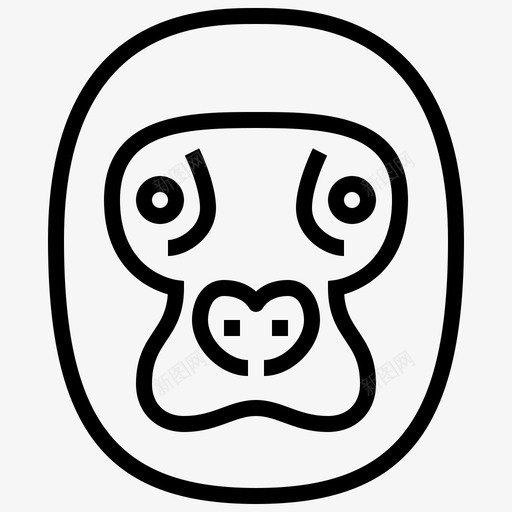 大猩猩动物头图标svg_新图网 https://ixintu.com 动物 大猩猩 头 金刚