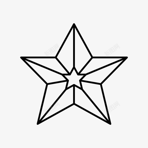 星星五角星装饰图标svg_新图网 https://ixintu.com 五角星 冬天 圣诞星 圣诞节 星星 装饰 超级明星