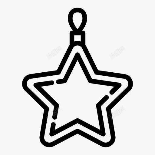 圣诞树玩具装饰星星图标svg_新图网 https://ixintu.com 圣诞树玩具 圣诞节 星星 装饰