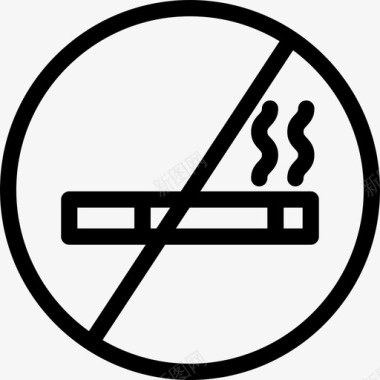 禁烟禁烟区酒店图标轮廓图标