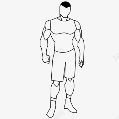 肌肉男运动健康生活图标图标