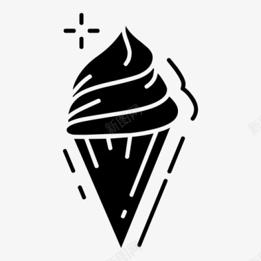 冰淇淋筒冰淇淋固体食品图标图标