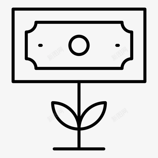 美元业务收入图标svg_新图网 https://ixintu.com 业务 利润 办公室细线卷1 收入 美元
