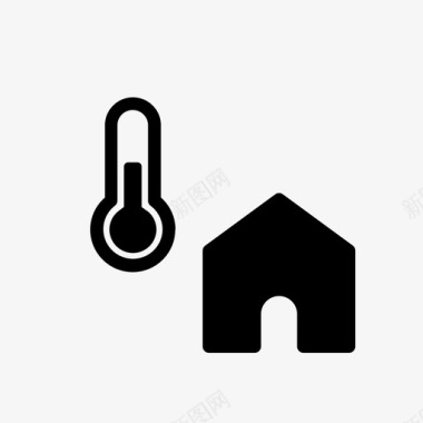 房子和温度家天气图标图标