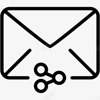 电子邮件共享信封按摩图标图标