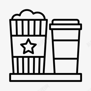 食品和饮料咖啡电影院图标图标