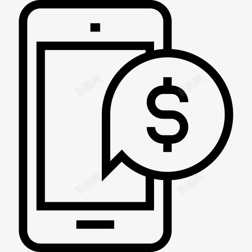 手机银行广告通讯图标svg_新图网 https://ixintu.com 媒体 广告 手机银行 电话 营销 通讯 银行和货币
