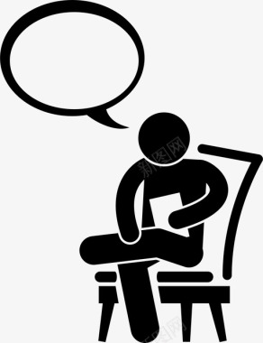 男人坐着说话椅子抱着图标图标
